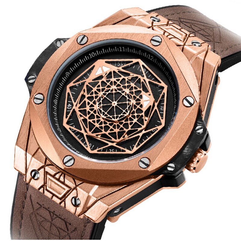 Luxury Top Brand Quartz Watches Leather Strap Military Sports Wristwatch Waterproof Watch
